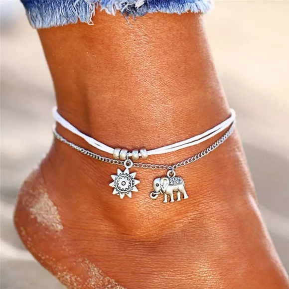 Jewelry - ⚜️[𝟯/$𝟭𝟴]⚜️3 Layered Elephant Sun Anklet NEW
